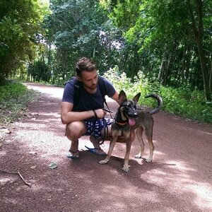 Danny with a dog... but not Koko